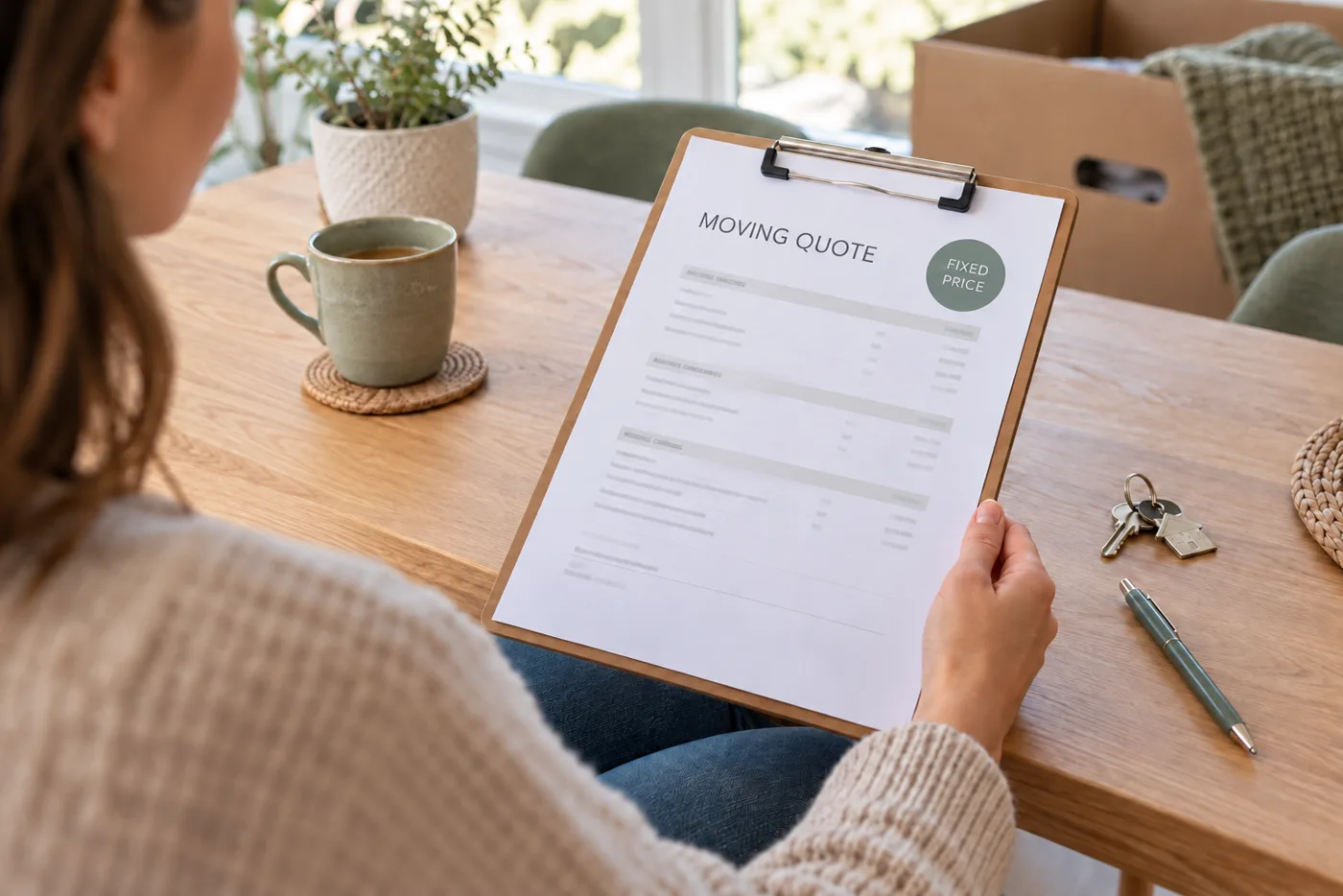 Reviewing a fixed-price moving quote